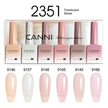 6pcs/kit CANNI HEMA TPO FREE Nail Gel Polish Set Gorgeous Color Semi Permanent Soak off UV LED Gel Nail Varnish Christmas Gift