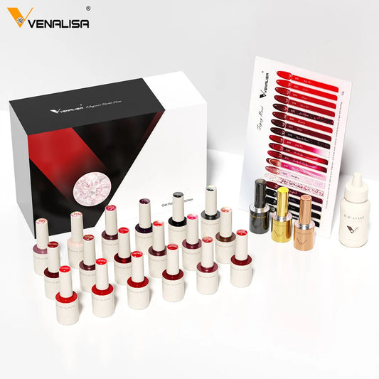 1Set VENALISA V6 Whole Set 10ml HEMA Free TPO Free Vegan Nail Gel Polish Color Display Gel Varnish Nail Maincure Branded Suitcase