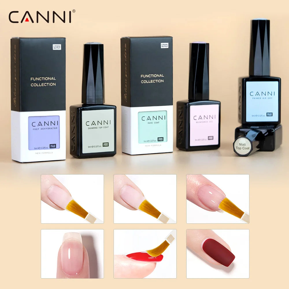 CANNI Hema Free Nail Glue Christmas Decoration Sticker Glue Semi Permanent Soak Off LED UV Nail Gel Polish Red Color Collection