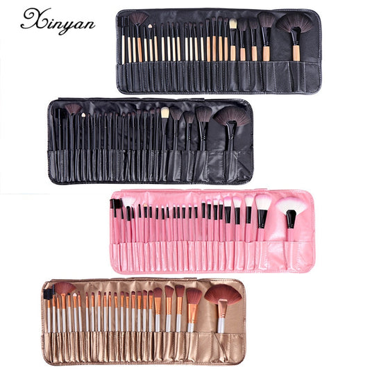 pinceau makeup 24pcs Pink Black Makeup Brushes Set With Bag Profession Powder Foundation Large Eye Shadow Angled Brow Makeup Brushes Set