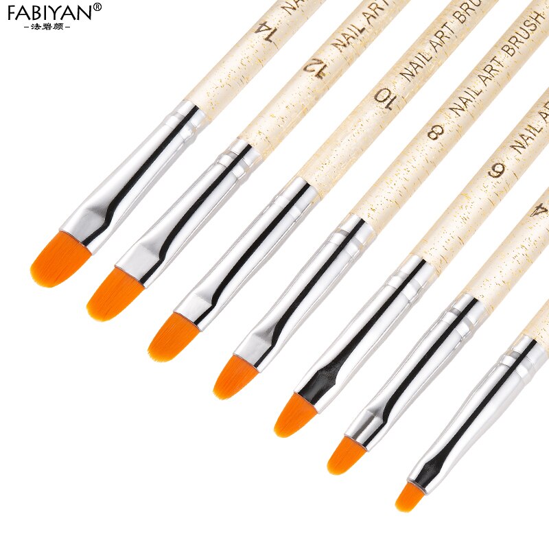 7 Pcs pinceau Professionnel Manucure UV Gel Brosse Stylo Transparent Acrylique Nail Art Peinture