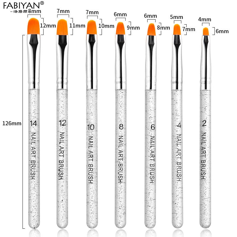 7 Pcs pinceau Professionnel Manucure UV Gel Brosse Stylo Transparent Acrylique Nail Art Peinture