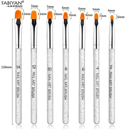 7 Pcs pinceau Professionnel Manucure UV Gel Brosse Stylo Transparent Acrylique Nail Art Peinture