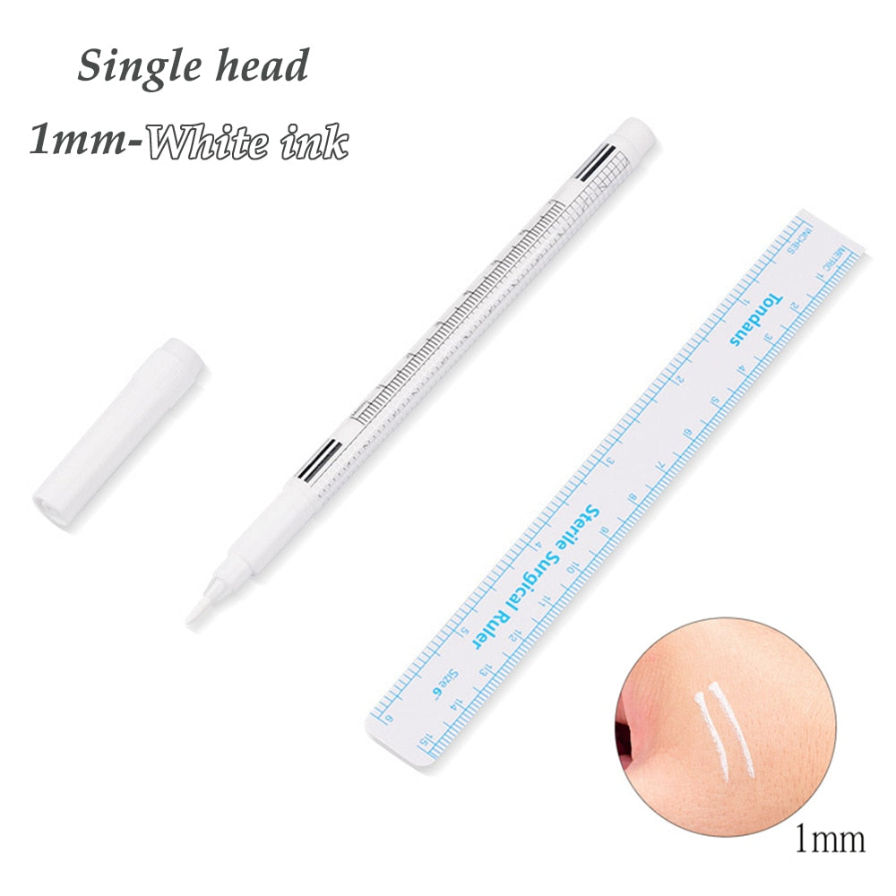 1pcs White Surgical Eyebrow Tattoo Skin Marker Pen Tools Microblading Accessories Tattoo Marker Pen Permanent Makeup