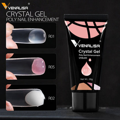 kit polygel 1 - Venalisa Poly Nail Gel Nail Art Transparent Clear Camouflage Color