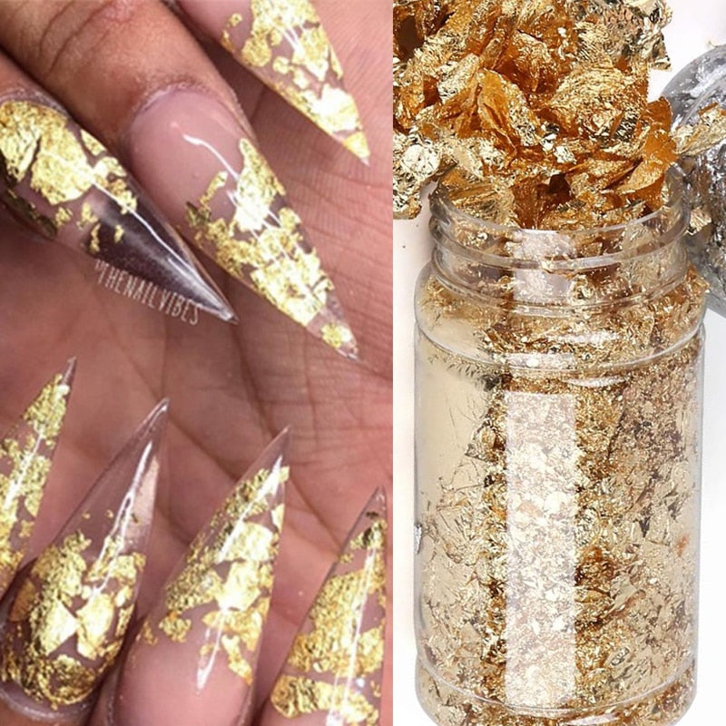 Ubersweet® Nail Art Gold Foil, Nail Gold Foil, Nail Decoration Nail Art  Resin Jewelry for DIY Acrylic Paint | : Amazon.in