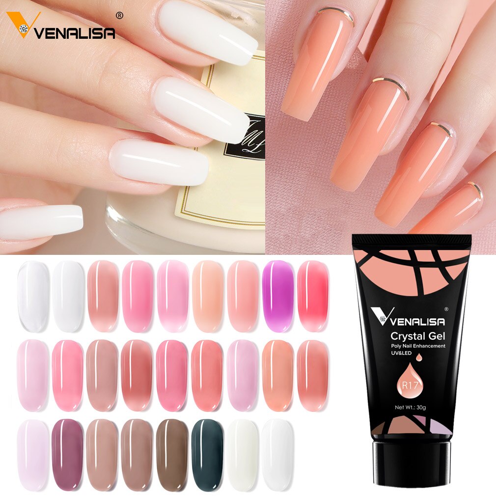 kit polygel 1 - Venalisa Poly Nail Gel Nail Art Transparent Clear Camouflage Color